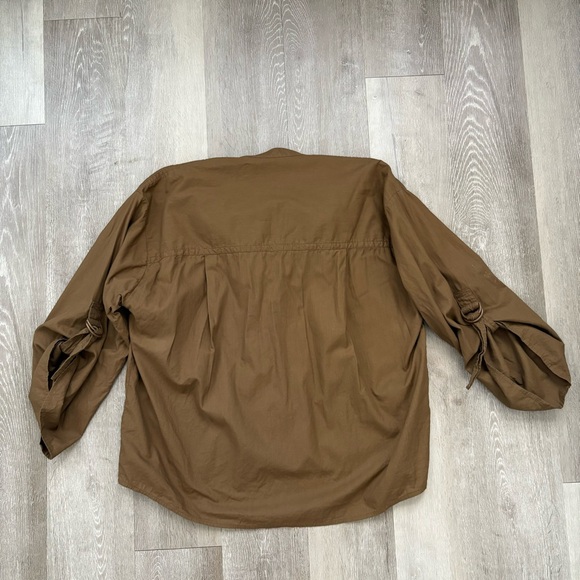 VINCE D-Ring Sleeve Utility Shirt in Cottonwood Brown - Picture 13 of 15